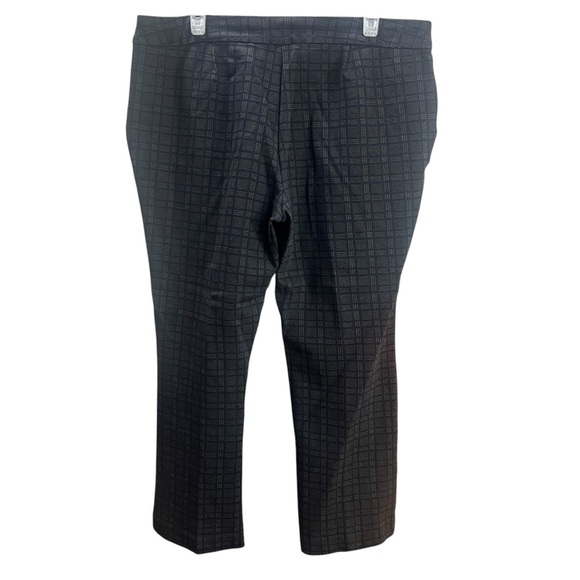 NORTHERN REFLECTIONS Black Plus Size 16 Checkered Pants Wide Leg Ankle Pants - Picture 2 of 10